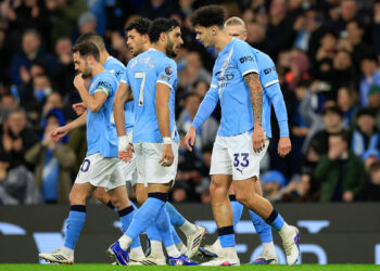 Zawodnicy Manchesteru City przed meczem z Leeds