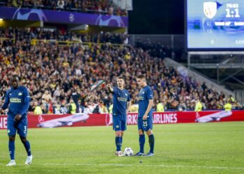 Piłkarze PSV w trakcie meczu