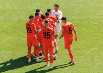 Piłkarze Zagłębia Lubin na boisku