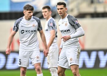 Zawodnicy Zagłębia Lubin na boisku