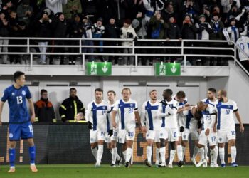 Reprezentacja Finlandii podczas meczu kwalifikacji do EURO 2024
