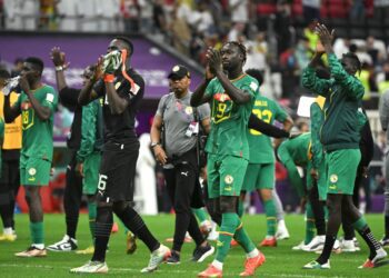 Reprezentacja Senegalu po meczu