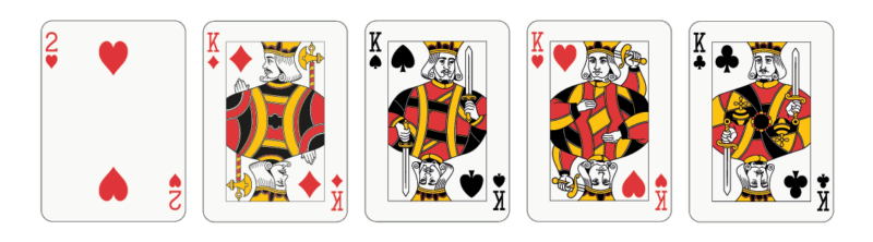 Układ pokerowy kareta skłądający się z czterech króli