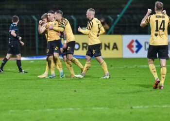 Zawodnicy GKS-u Katowice na murawie