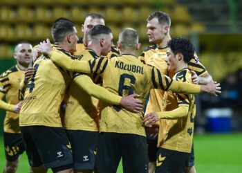 Zawodnicy GKS-u Katowice na murawie