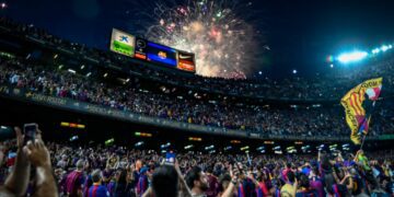 Kibice Barcelony na Camp Nou