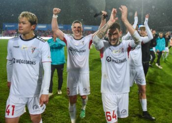 Zawodnicy Górnika na boisku