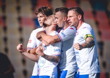 Zawodnicy Podbeskidzia przed meczem ze Stalą Rzeszów