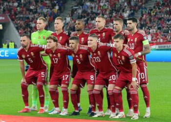 Reprezentacja Węgier przed meczem piłki nożnej