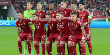 Reprezentacja Węgier przed meczem piłki nożnej