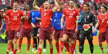 Zawodnicy Szwajcarii na boisku