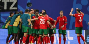 Zawodnicy Portugalii na boisku
