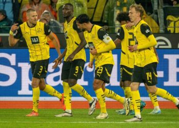 Zawodnicy Borussii Dortmund na boisku