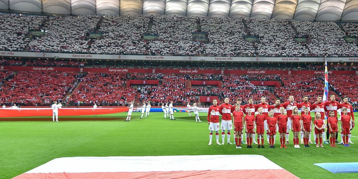 Reprezentacja Polski przed meczem na Stadionie Narodowym
