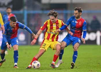 Piłkarze Korony Kielce i Piasta Gliwice podczas meczu Ekstraklasy