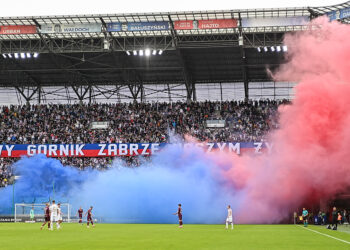 Fani Górnika na meczu w Zabrzu