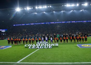 Stadion W Dortmundzie przed meczem Borusii w Lidze Mistrzów