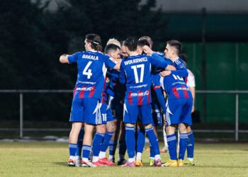 Zawodnicy Polonii Bytom przed meczem z GKS-em Tychy