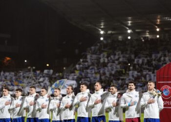 Piłkarze reprezentacji Bośni przed meczem o awans na Mundial