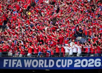 Kibice Norwegii podczas MŚ 2026