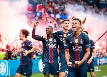 Drużyna PSG przed Superpucharem Europy