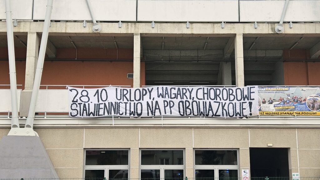 Transparent na stadionie Siarki